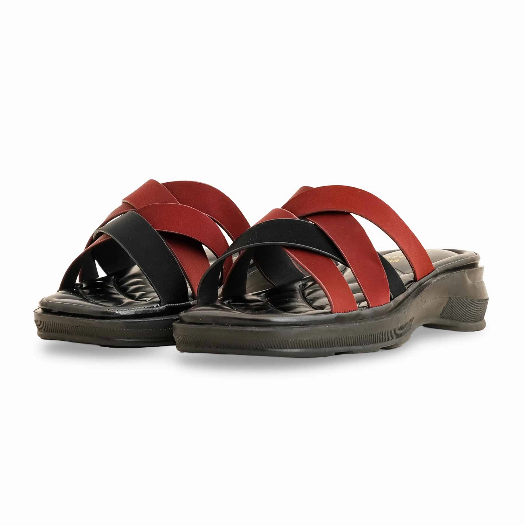 Stamp Lace Flat Shoes Maroon Casual Softy For Ladies CL5476