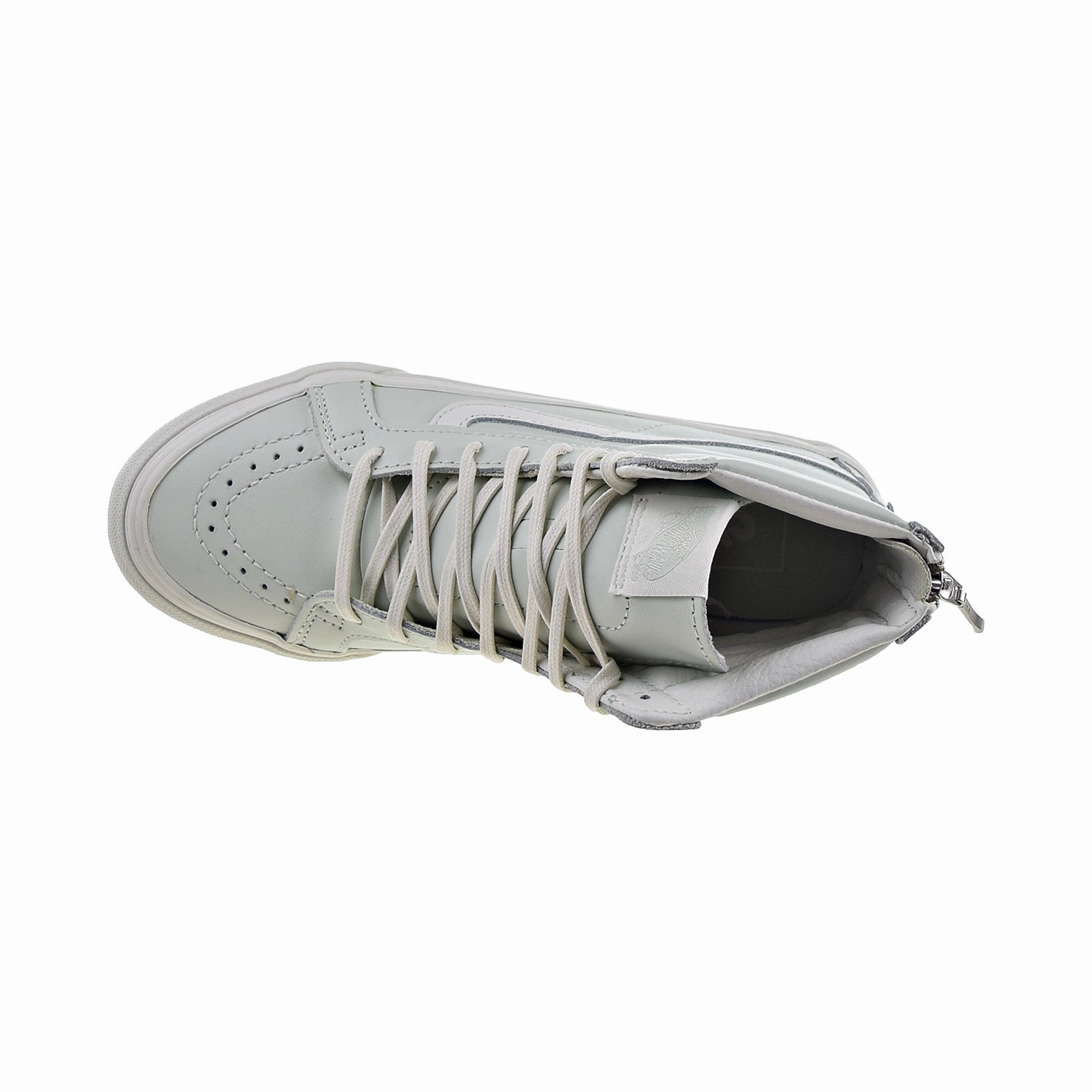 Black White Casual Shoes Vans Sk8-Hi Slim Zip Leather Men's Shoes Zephyr Blue-Black