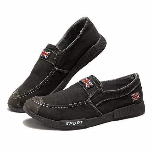 Moc Toe Loafers Men Breathable Denim Slip On Casual Flats Loafers