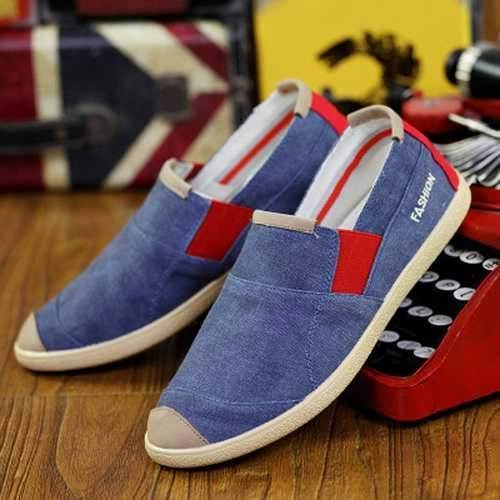 Men Casual Outdoor Slip On Canvas Comfortable Flats Loafers Shoes Como Loafers
