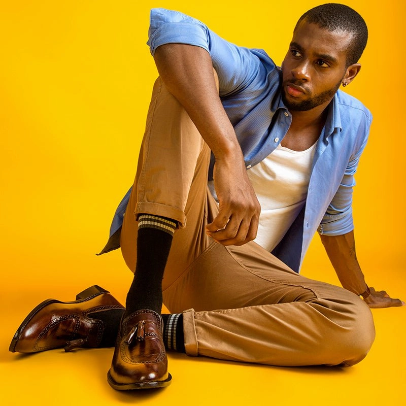 Men's Tassel Loafer Leather Shoes Yankees Loafers