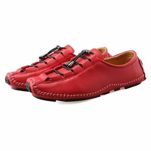 Men Soft Sole Adjustable Elastic Band Leather Loafers Loulou Loafers