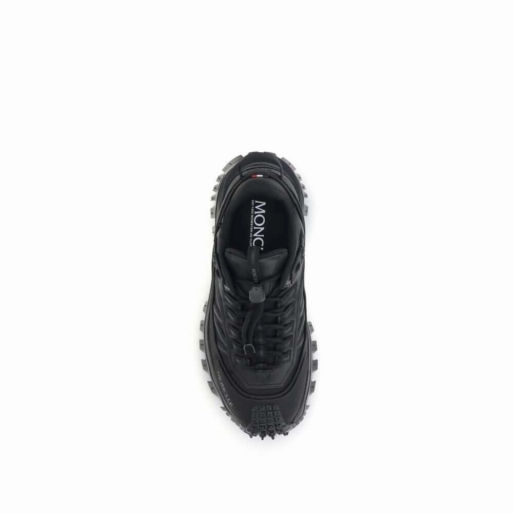 Moncler Black Calf Leather Bos Taurus Athletic Sneakers Hottest High Sneakers