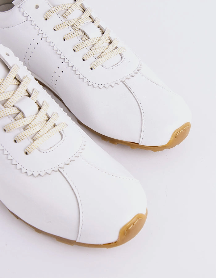 Mornetty White Leather Sneakers Washing