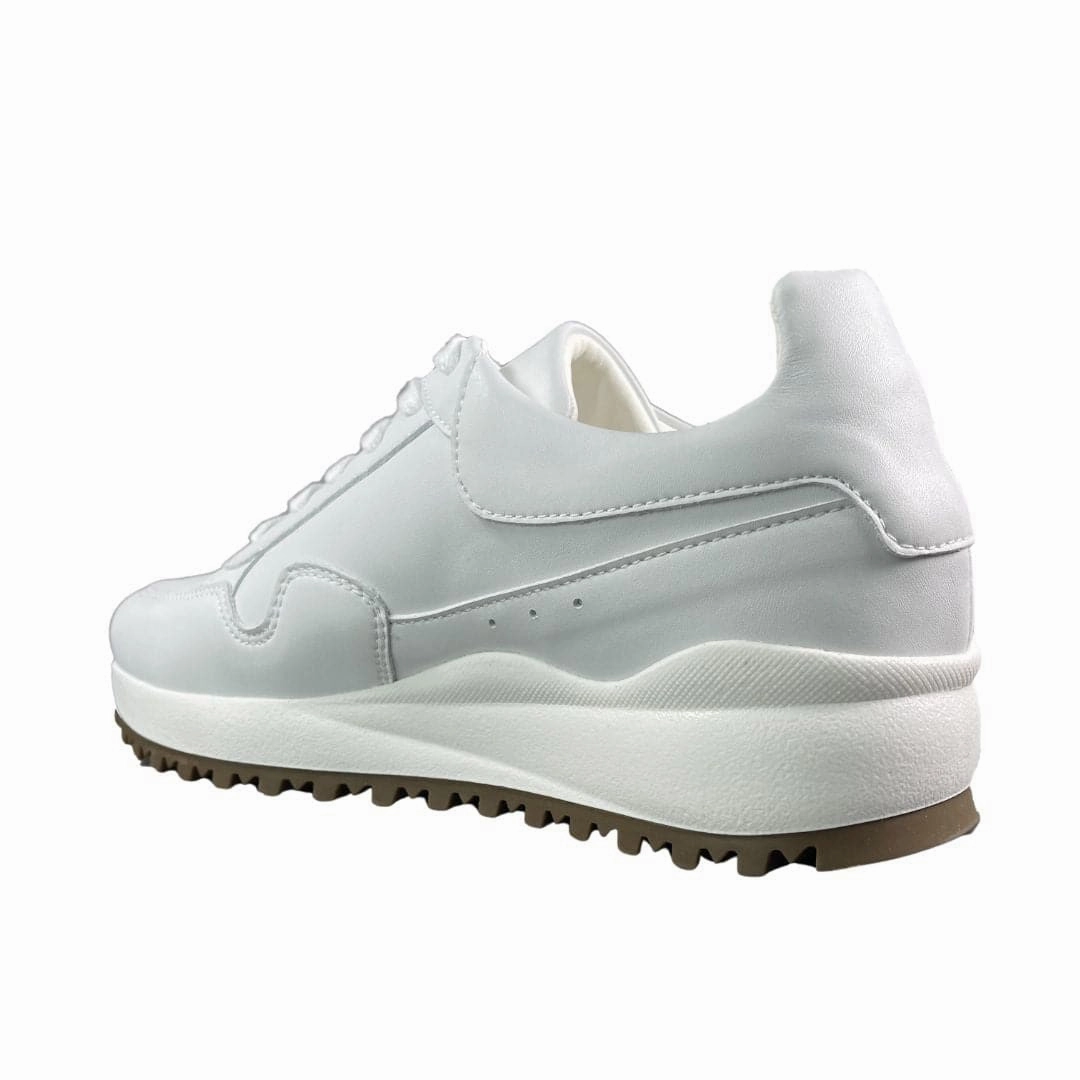 'Nina' vegan-leather sneaker for women by Zette Shoes - white Country Sneakers