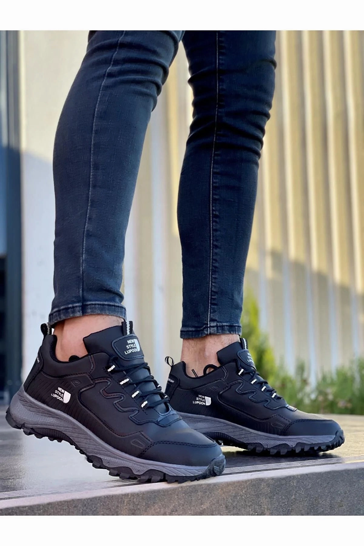 Muggo Men's Black Guaranteed Winter Trekking Outdoor Sneaker Shoes Flat Wide Toe Box Shoes