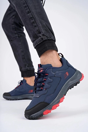 Flat Shoes Images Muggo Men's Navy Blue Guaranteed Winter Trekking Outdoor Sneaker Shoes