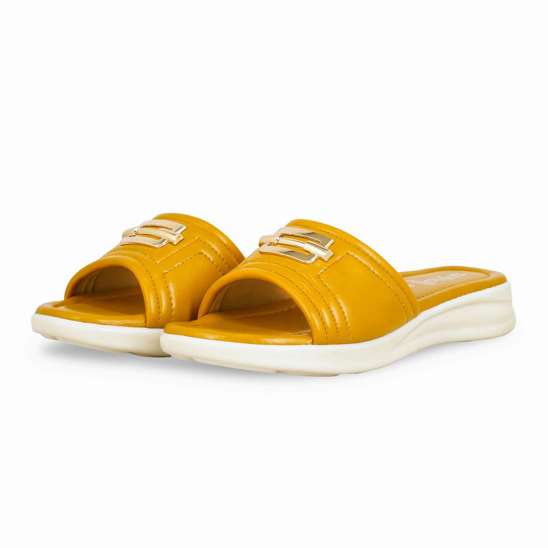 Mustard Formal Slipper PU0503 Marabou Slippers