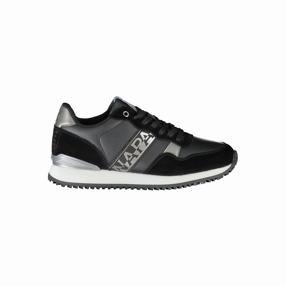 Napapijri Chic Black Lace-Up Sneakers with Contrast Detail Lanvin Sneakers