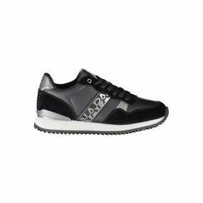 Napapijri Chic Black Lace-Up Sneakers with Contrast Detail Lacing Up Sneakers