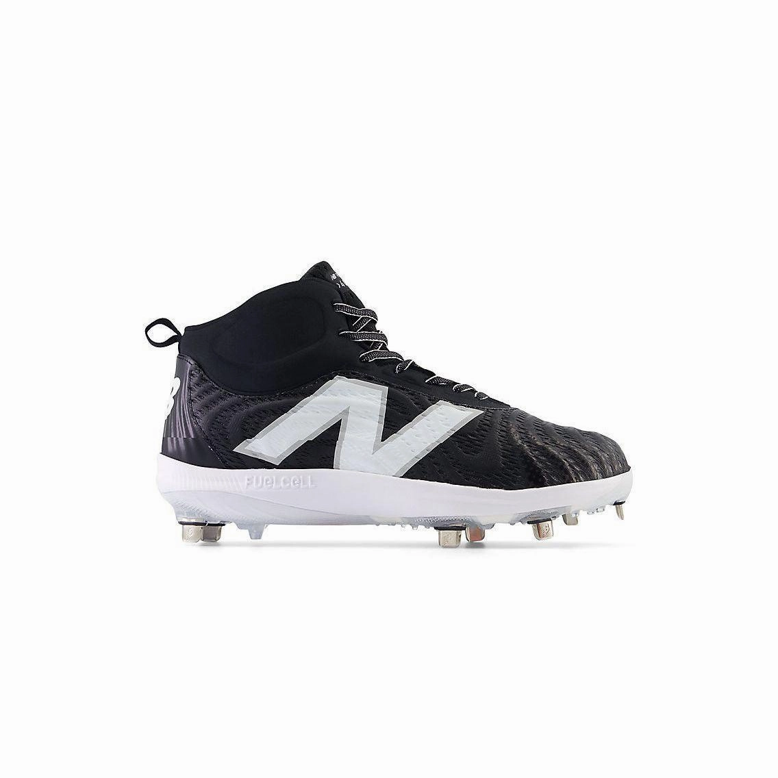 New Balance Men's FuelCell 4040 V7 Mid-Metal Baseball Cleats - Black / Optic White - M4040BK7 New Balance Shoes Wide Mens