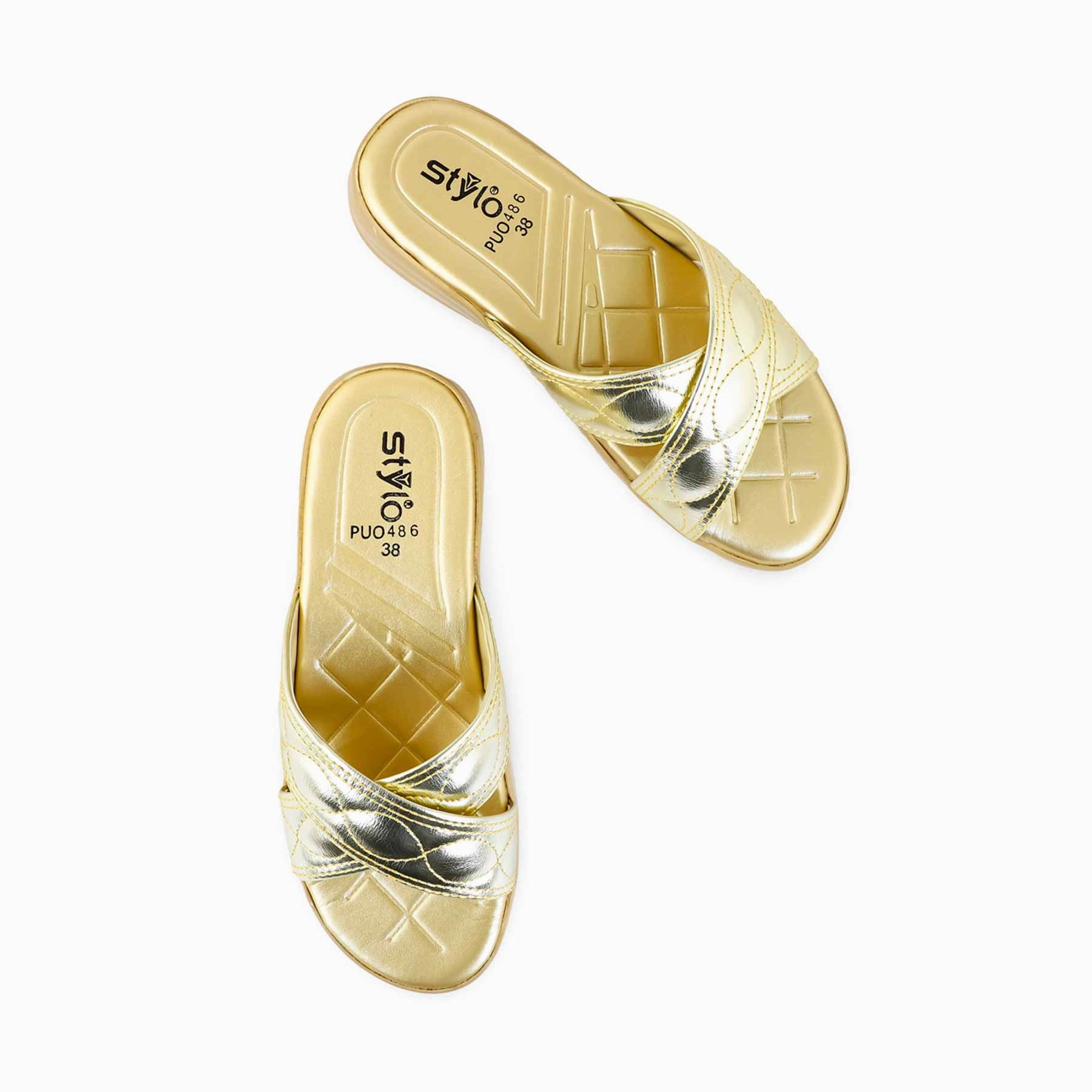 Golden Formal Slipper PU0486 Mahabi Slippers