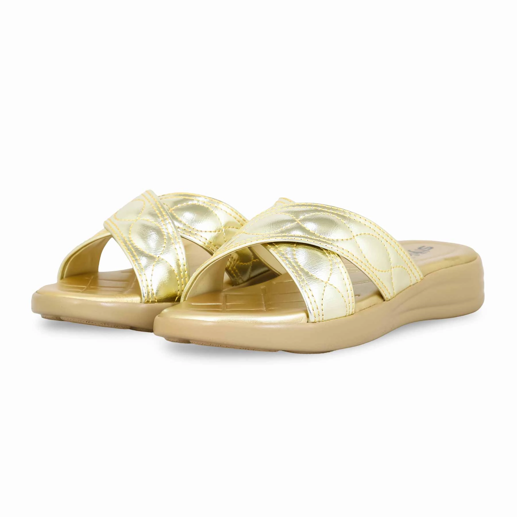 Golden Formal Slipper PU0486 Feathery Slippers