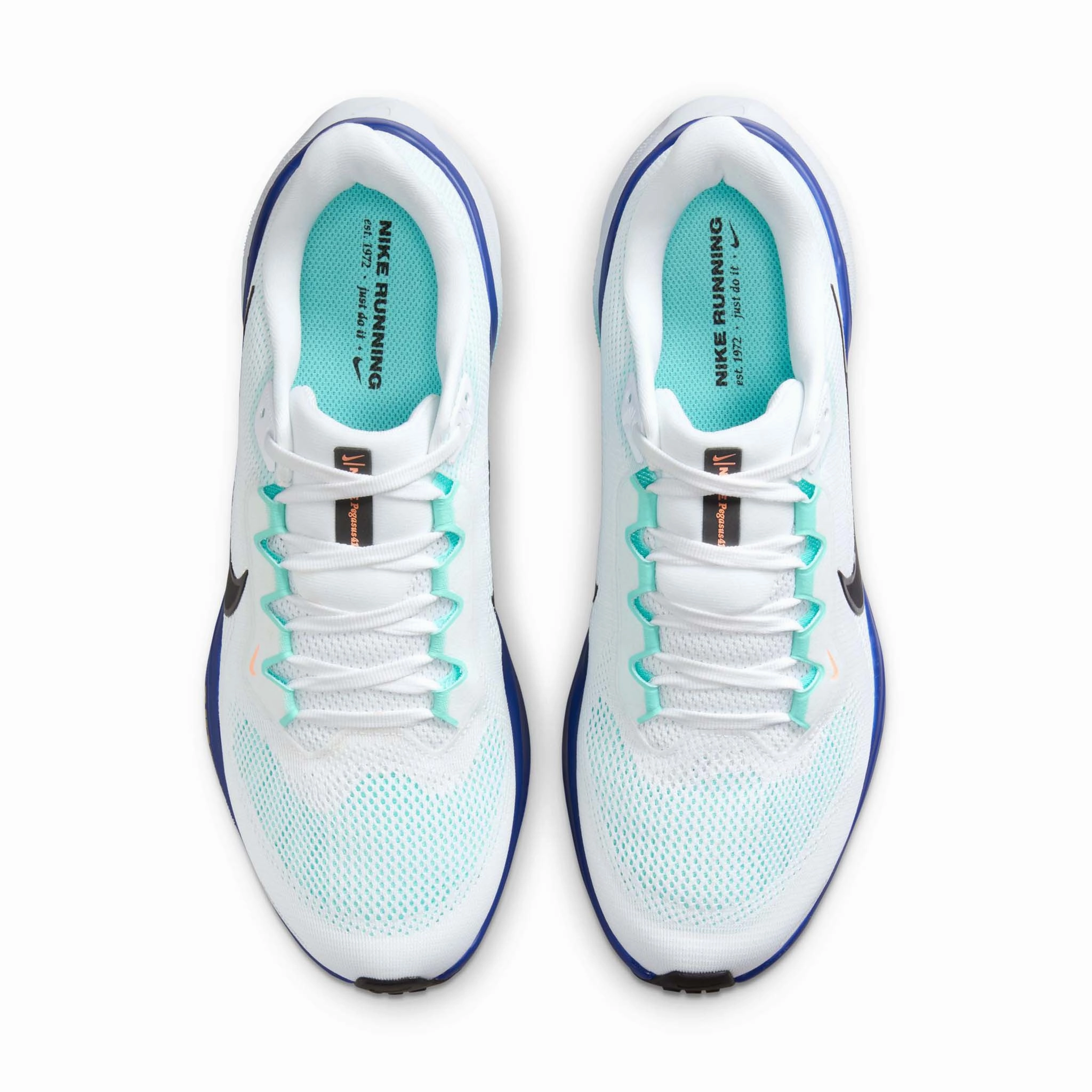 Nike | Men's Pegasus 41 Road Running Shoes - White/Black-Hyper Turquoise-Concord Asics Cael V3 0 Wrestling Shoes