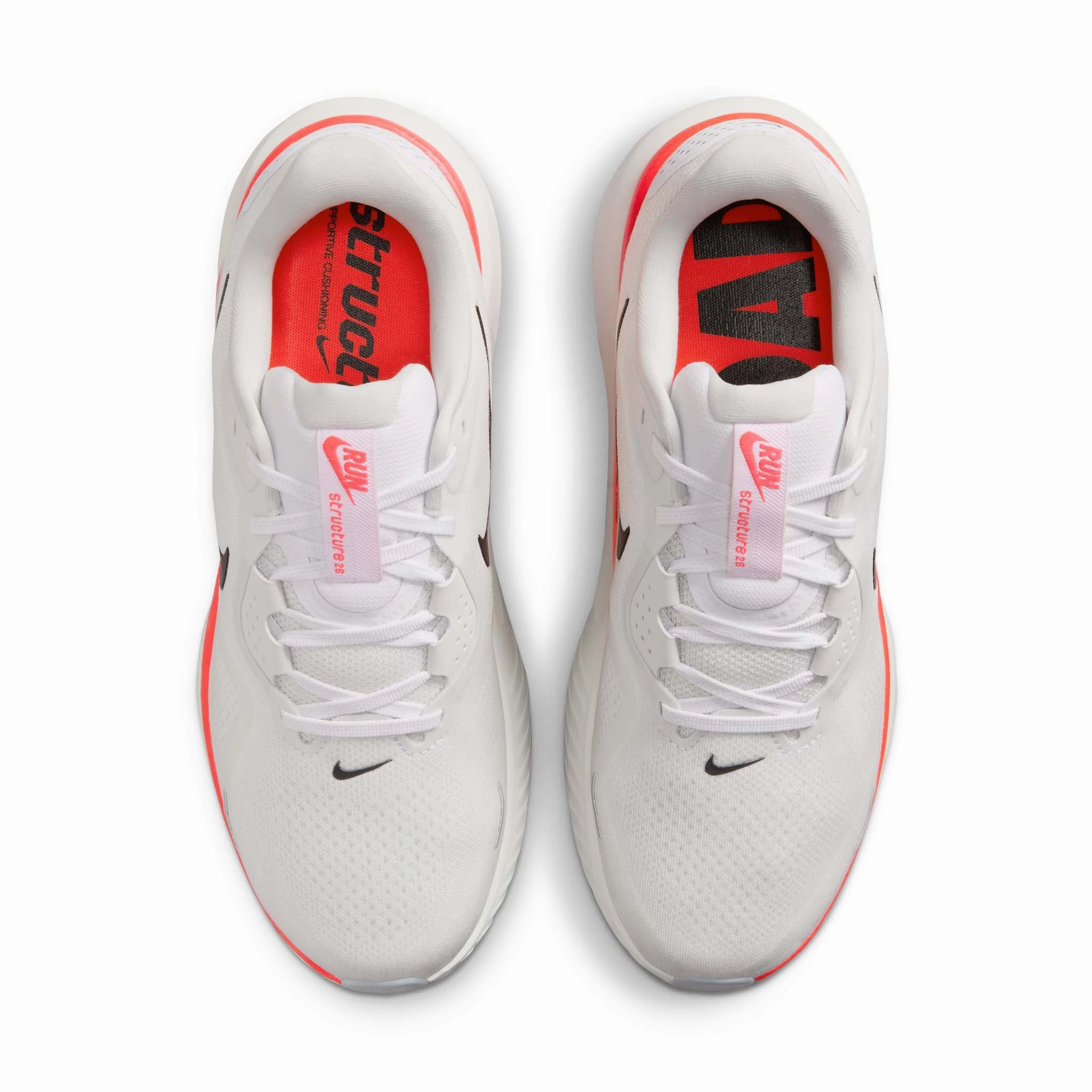 Nike | Men's Structure 26 Road Running Shoes - White/Black-Bright Crimson-Photon Dust Asics Cushioning Shoes