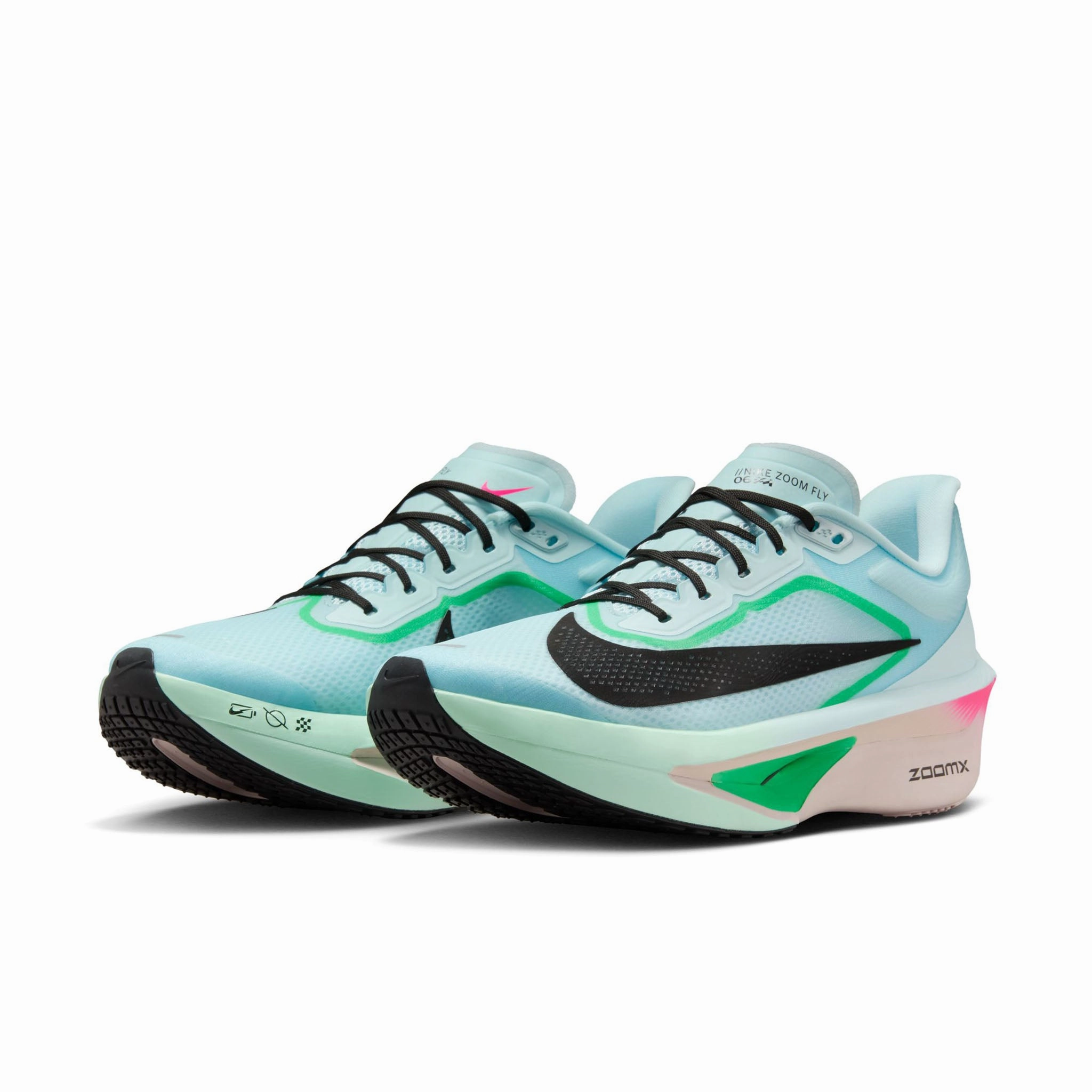 Nike | Men's Zoom Fly 6 Road Running Shoes - Glacier Ice/Black-Hyper Pink-Green Shock Asics Waterproof Running Shoe