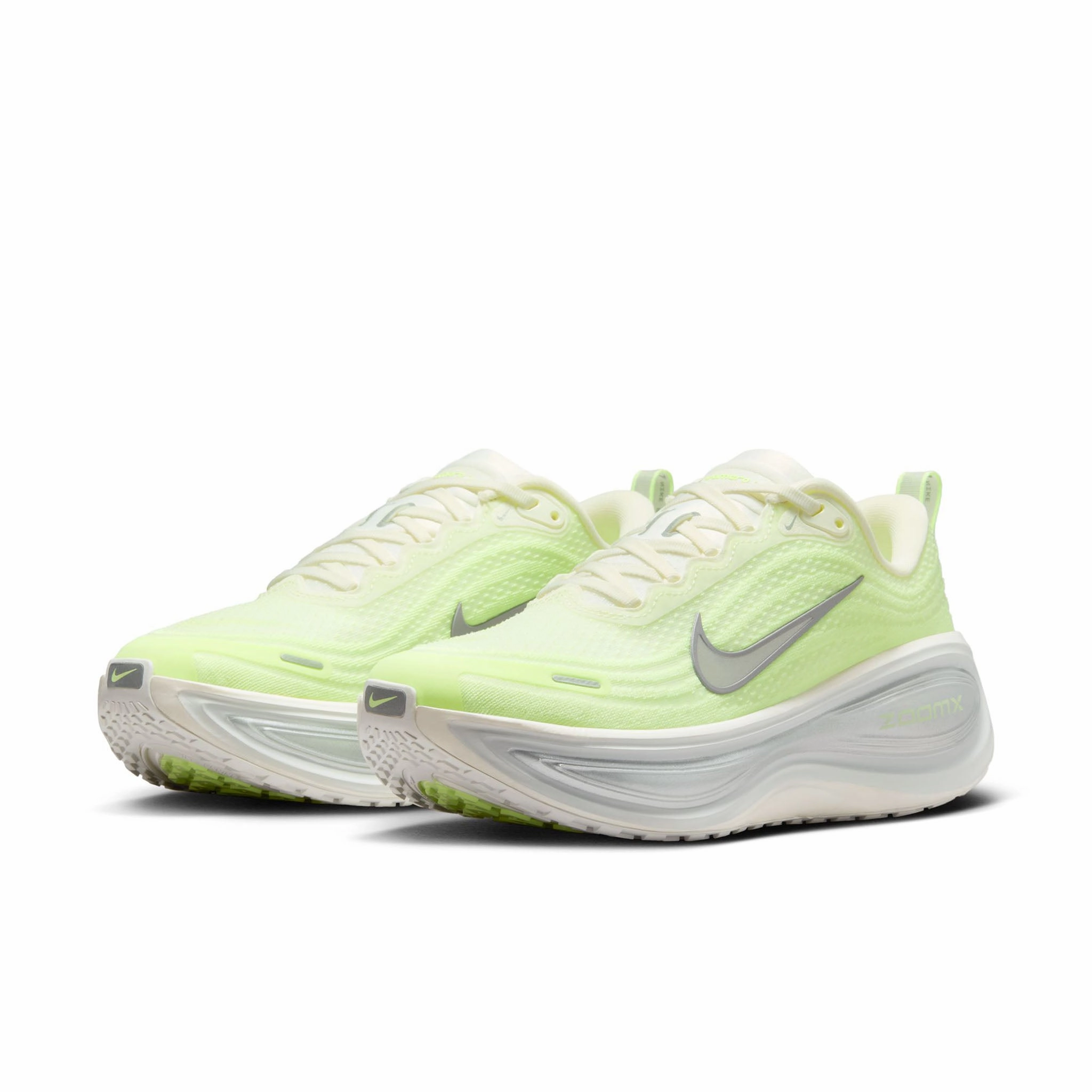Nike | Women's Vomero Plus Road Running Shoes - Sail/Metallic Silver-Barely Volt Asics Tiger Cheerleading Shoes