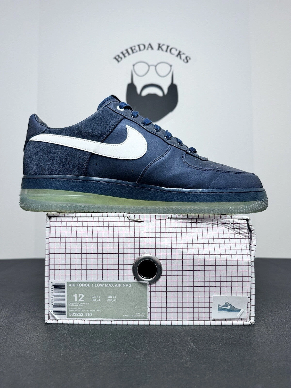 Asics Shoe Size Chart Inches Nike Air Force 1 Low Max NRG Medal Stand USA 532252-410 Blue Mens Size 12