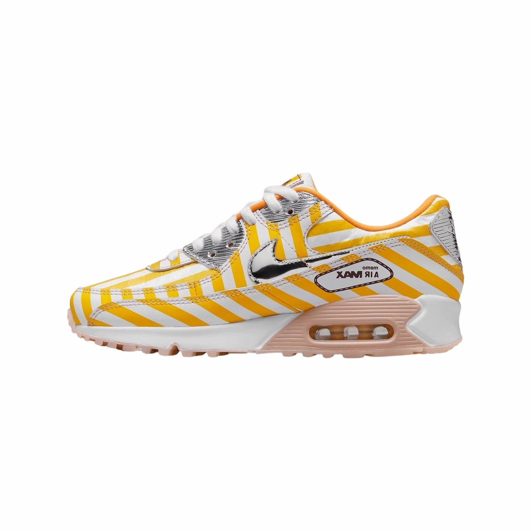 Nike Air Max 90 Fried Chicken Speed Yellow Shimmer White Custom Asics Volleyball Shoes