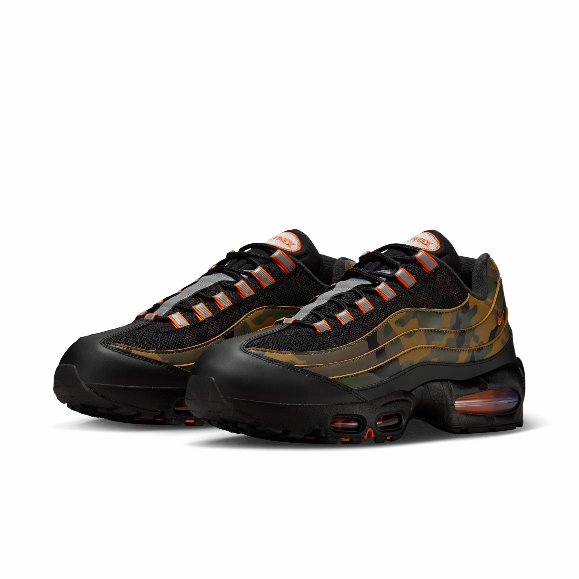Discounted Asics Shoes Nike Air Max 95 Men's Shoes Color: Black/safety Orange-metallic Silver HQ1973-001