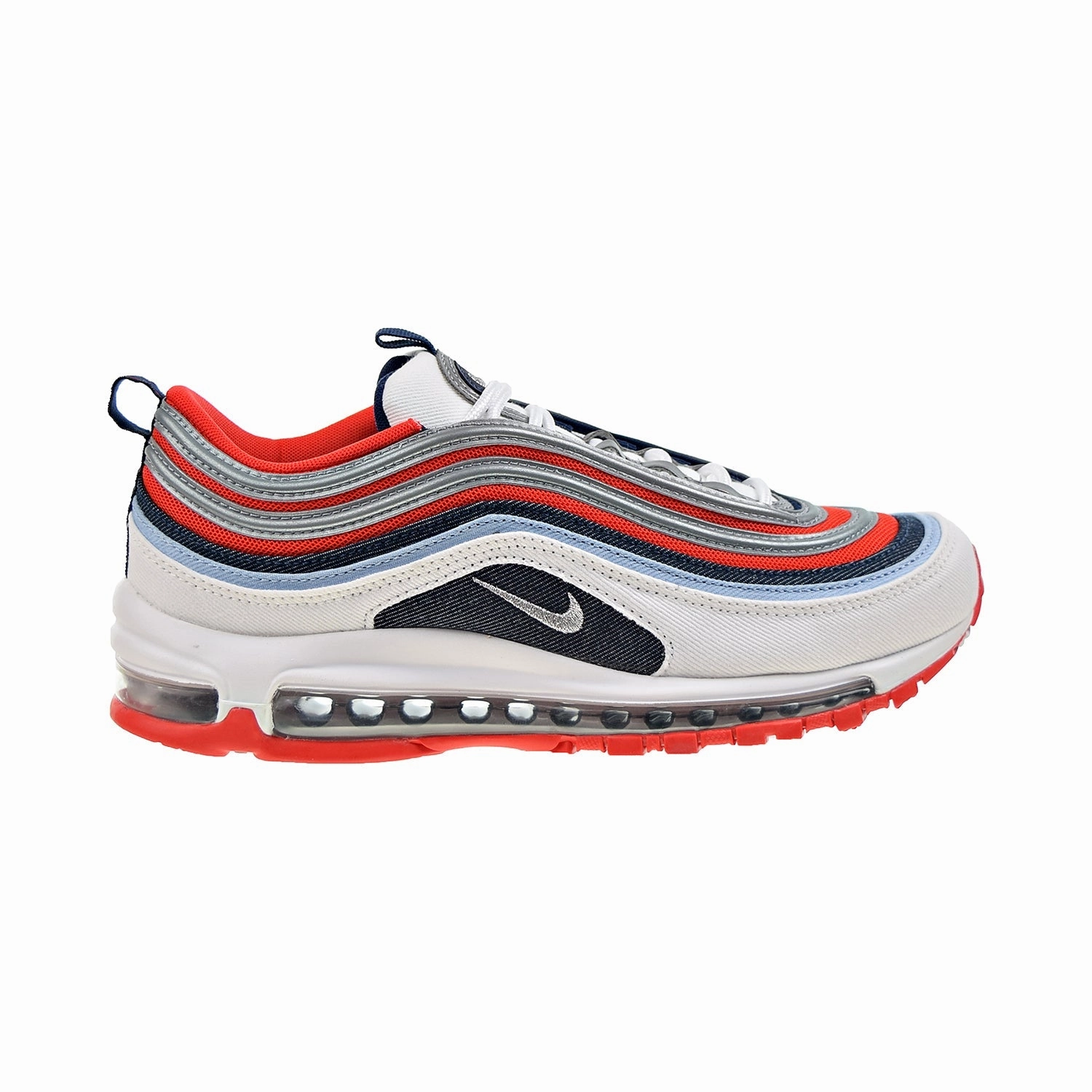 Nike Air Max 97 "USA Denim" Men's Shoes Chile Red-Metallic Silver Casual Shoes That Look Like Dress Shoes