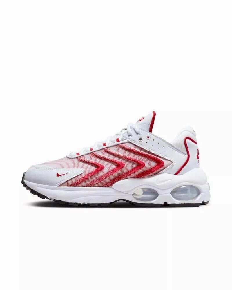Nike Air Max TW DQ3984-104 Sneakers Unisex White Red Lace Up Casual Shoes NR8437 (White,9) Asics Jb Elite V2 0 Wrestling Shoe