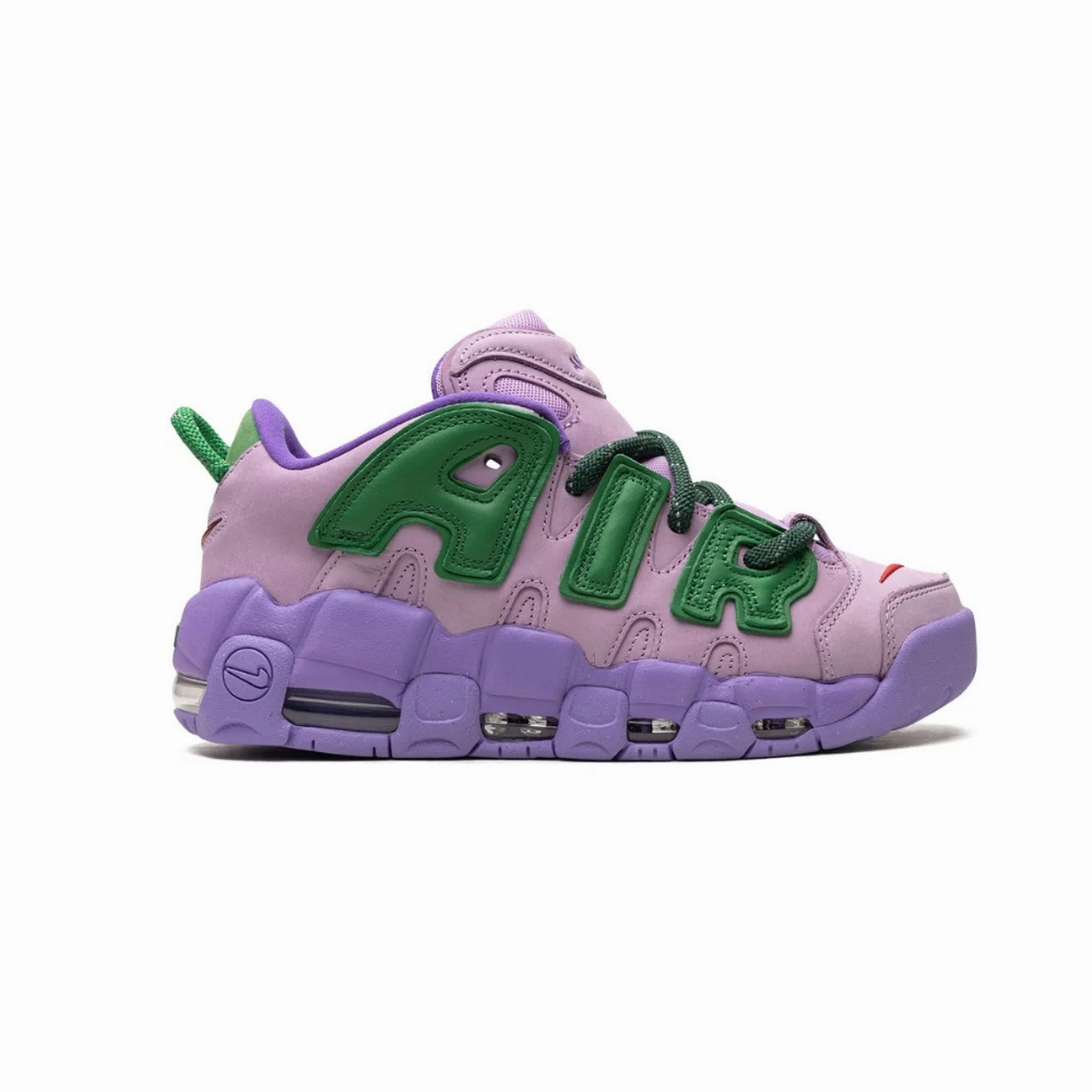 Asics Shoe Lineup Nike Air More Uptempo Low AMBUSH Lilac Apple Green University Red