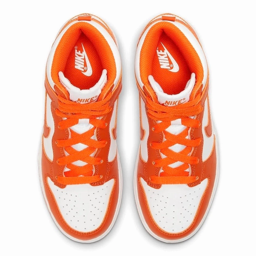 Nike Dunk Hi Retro GS Syracuse White Orange Blaze White Best Asics Running Shoes For Half Marathon
