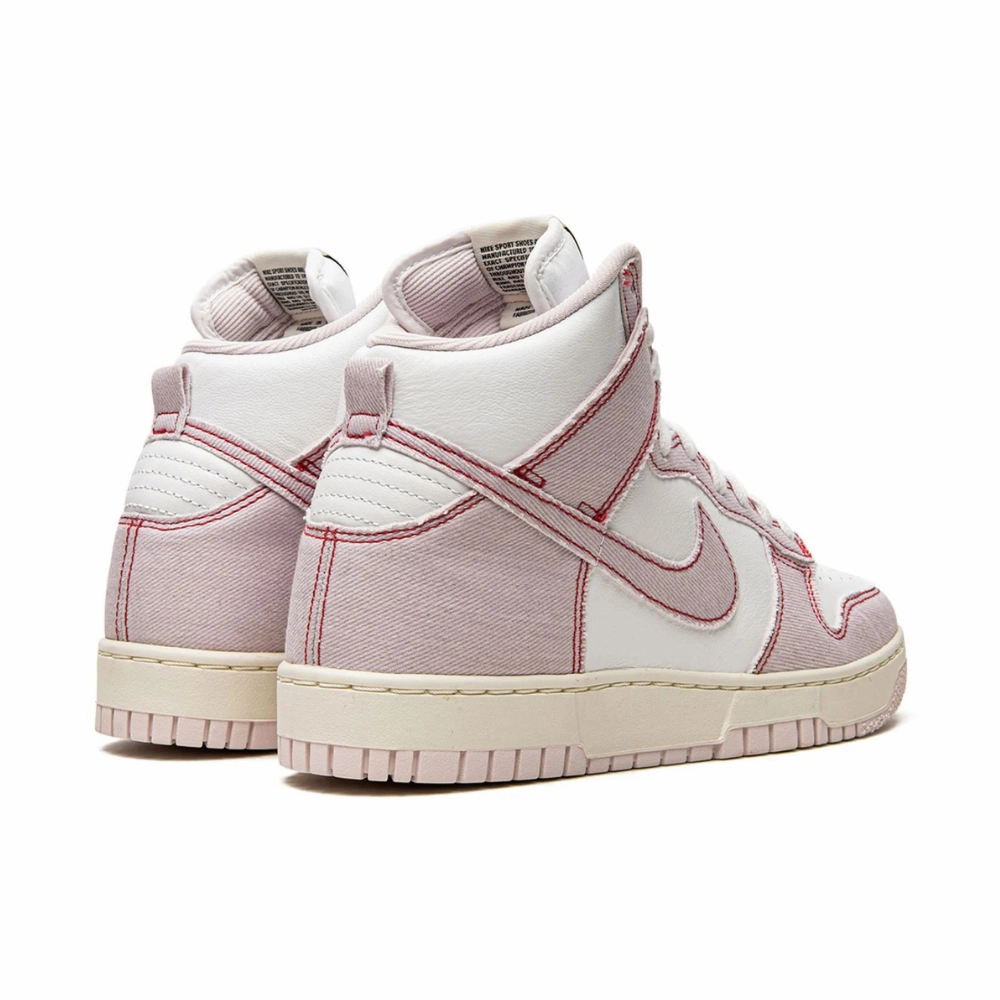 Bargain Asics Running Shoes Nike Dunk High 1985 Barely Rose Denim Light Pink White Red