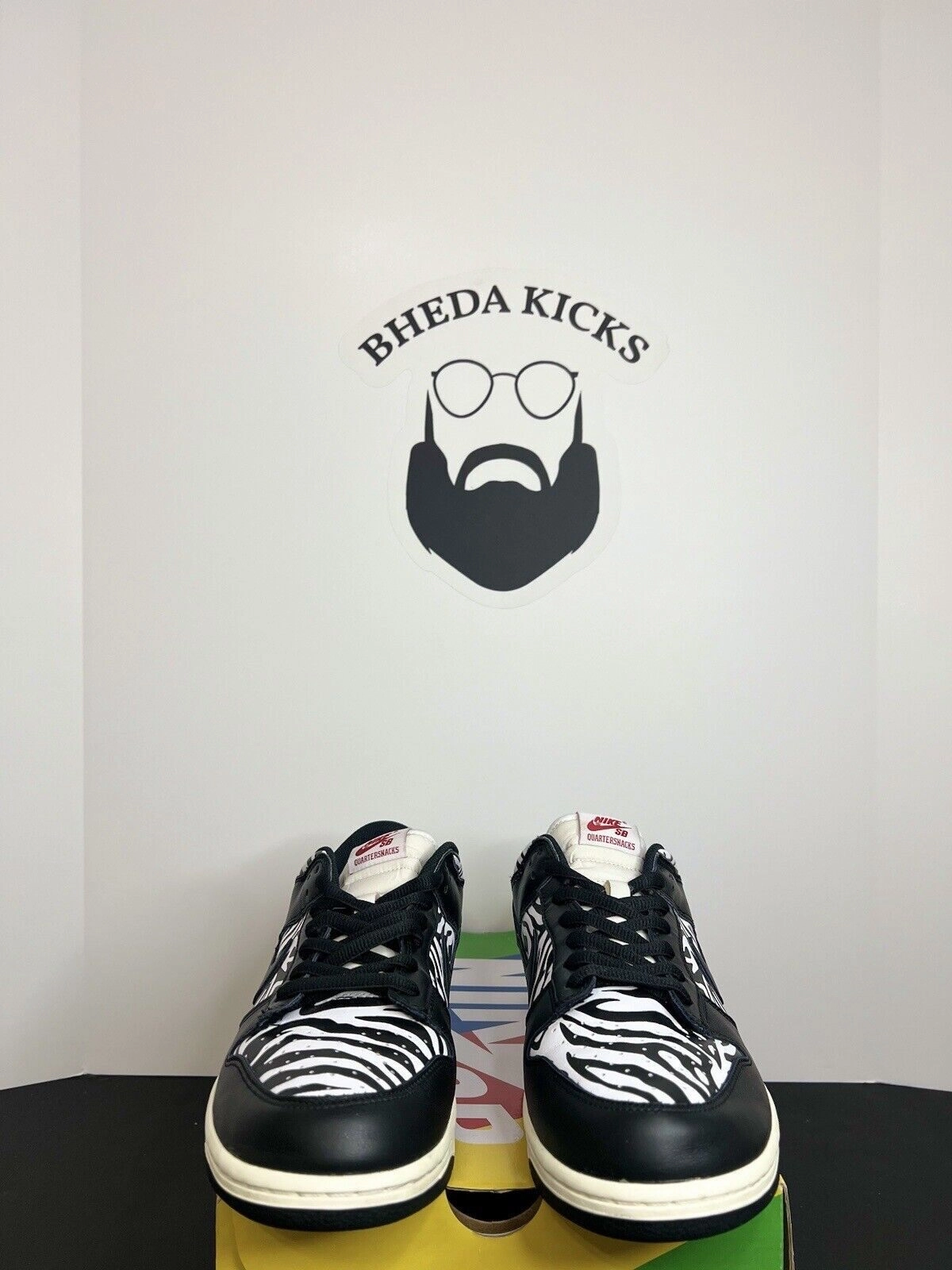 Asics Velcro Running Shoes Nike Quartersnacks x Dunk Low SB Zebra Rare DM3510-001 Preowned Mens Size 11