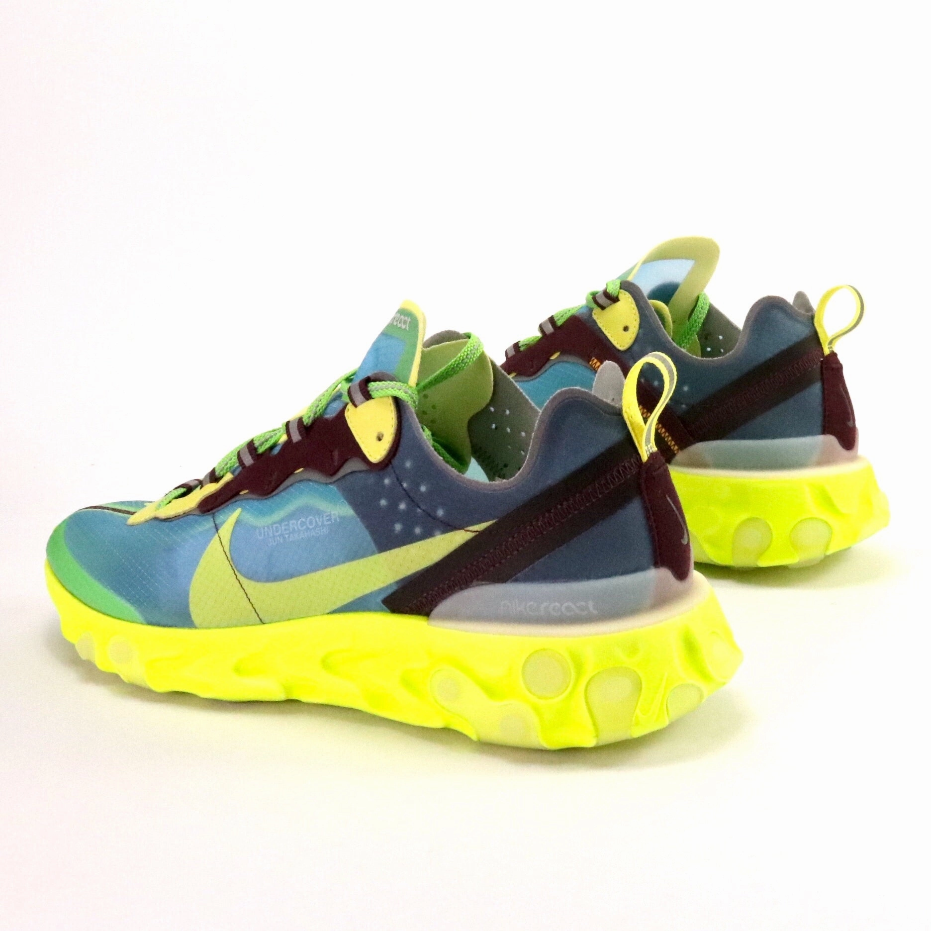 Asics Onitsuka Shoes Nike React Element 87 x Undercover Lakeside Blue Electric Yellow