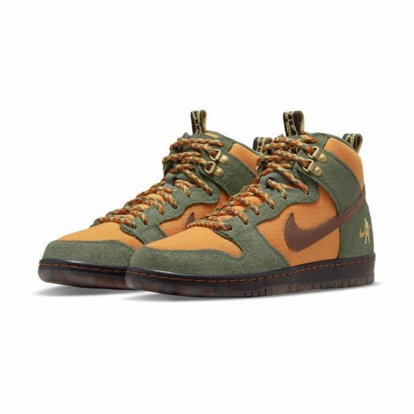 Asic Shoes For Flat Feet Nike SB Dunk High Pass~Port Work Boots Passport Army Green/Brown/Black
