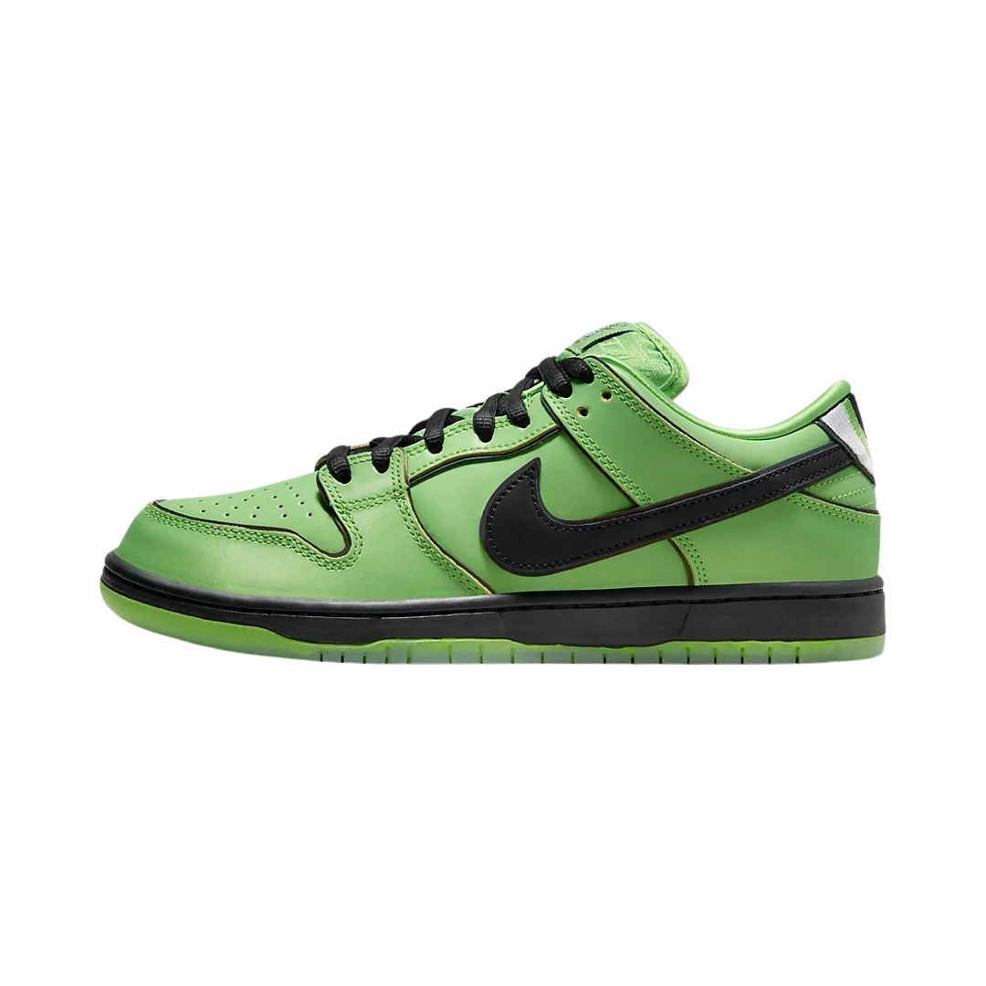 Nike SB Dunk Low Pro QS Powerpuff Girls Buttercup Mean Green Black Lotus Pink Asics Shoes Us