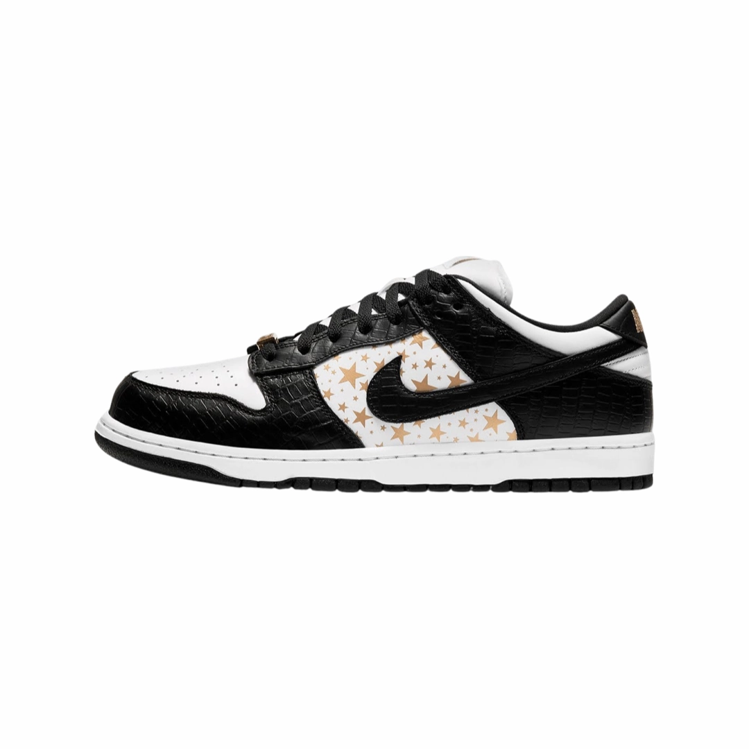 Nike SB Dunk Low Supreme Stars White Black Metallic Gold (2021) Best Asics Everyday Shoes