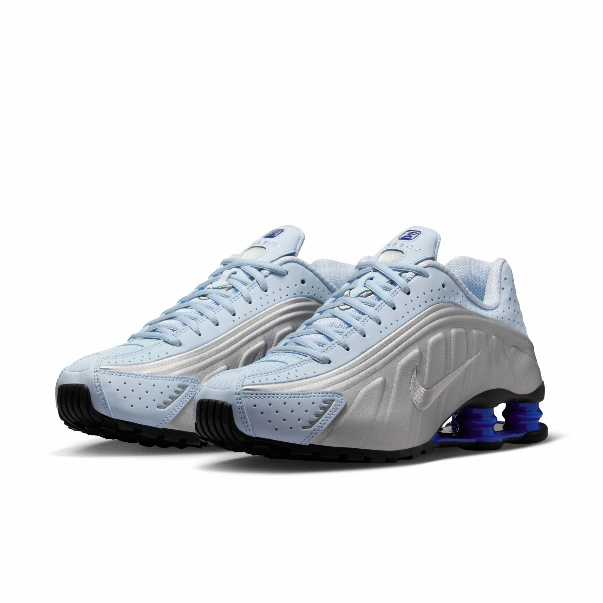 Asics Netburner Netball Shoes Nike Shox R4 Women's Shoes Color: Blue Tint/metallic Silver-racer Blue AR3565-402