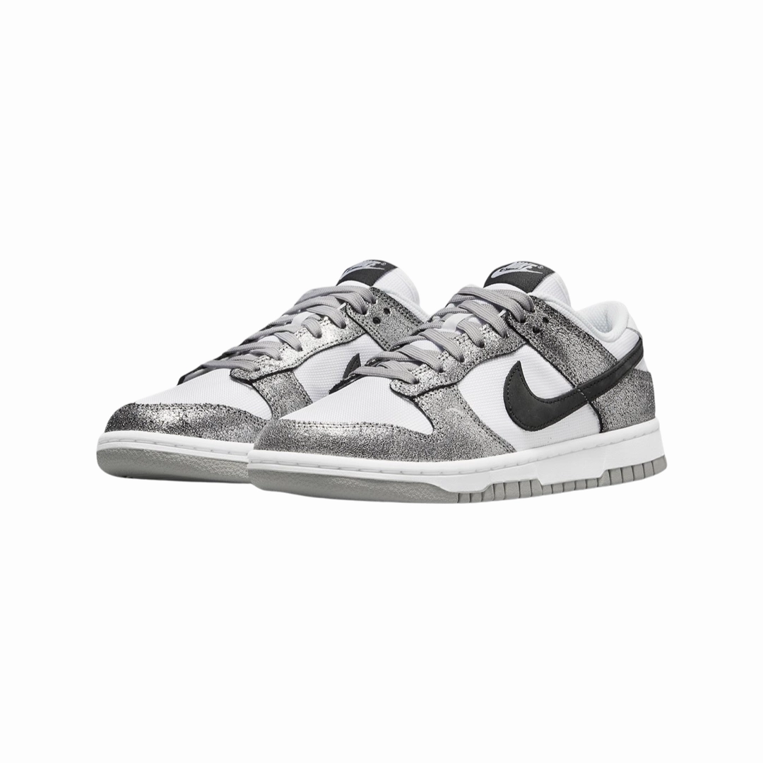 Nike Women's Dunk Low Metallic Silver Black White Best Asics Shoes For High Arches