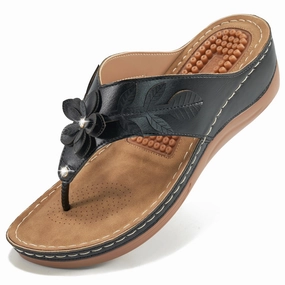 Centipede Wearing Flip Flops No.15Women's Flip Flops With Arch Support Comfortable Platform Floral Wedges