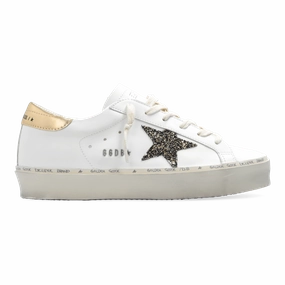Flyknit Sneakers Golden Goose Hi Star Leather Upper Glitter Star Laminated Heel Metal Letterring GWF00118.F004724.11543