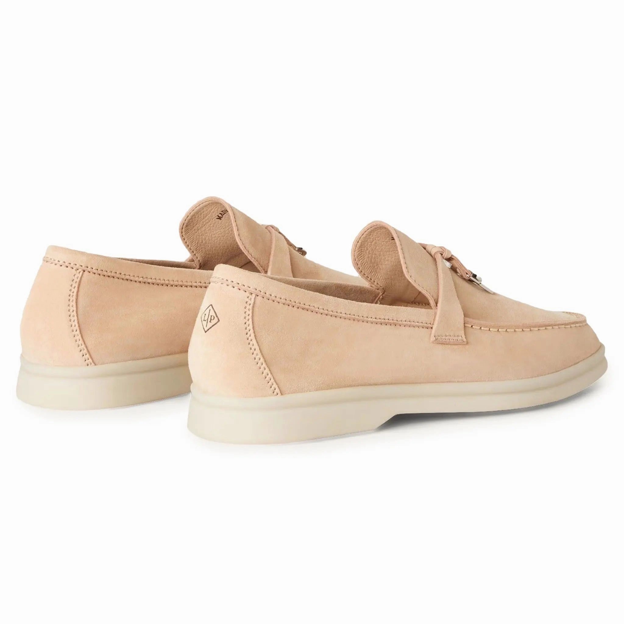 Lmdi Loafers Loro Piana Summer Charms Walk Suede Goatskin Pink Sand Loafers