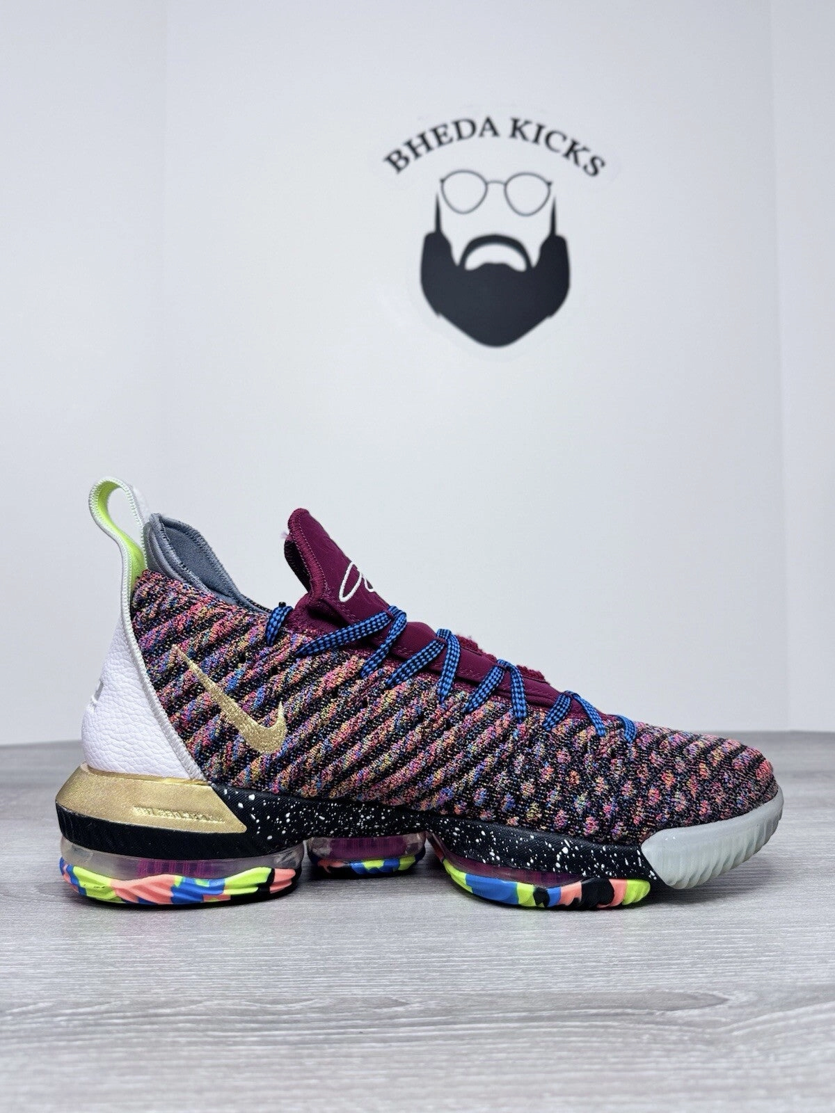 Size 13 - Nike LeBron XVI 16 What The LeBron BQ6580-900 Authentic Preowned Asics Duomax Shoes