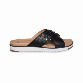 UGG Kari Studded Bling Black Flip Flops - Women's Altama Flip Flops