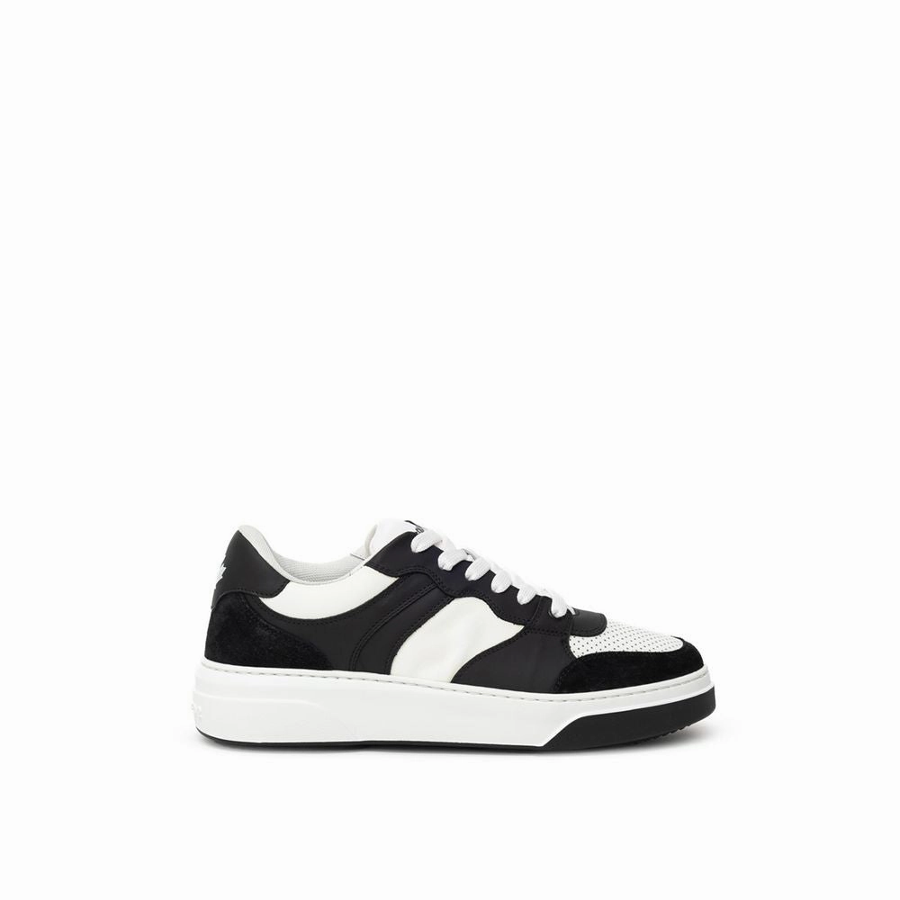 Cross Country Sneakers Dsquared Black And White Leather Athletic Sneakers