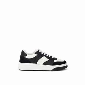 Easter Mule Sneakers Dsquared Black And White Leather Athletic Sneakers