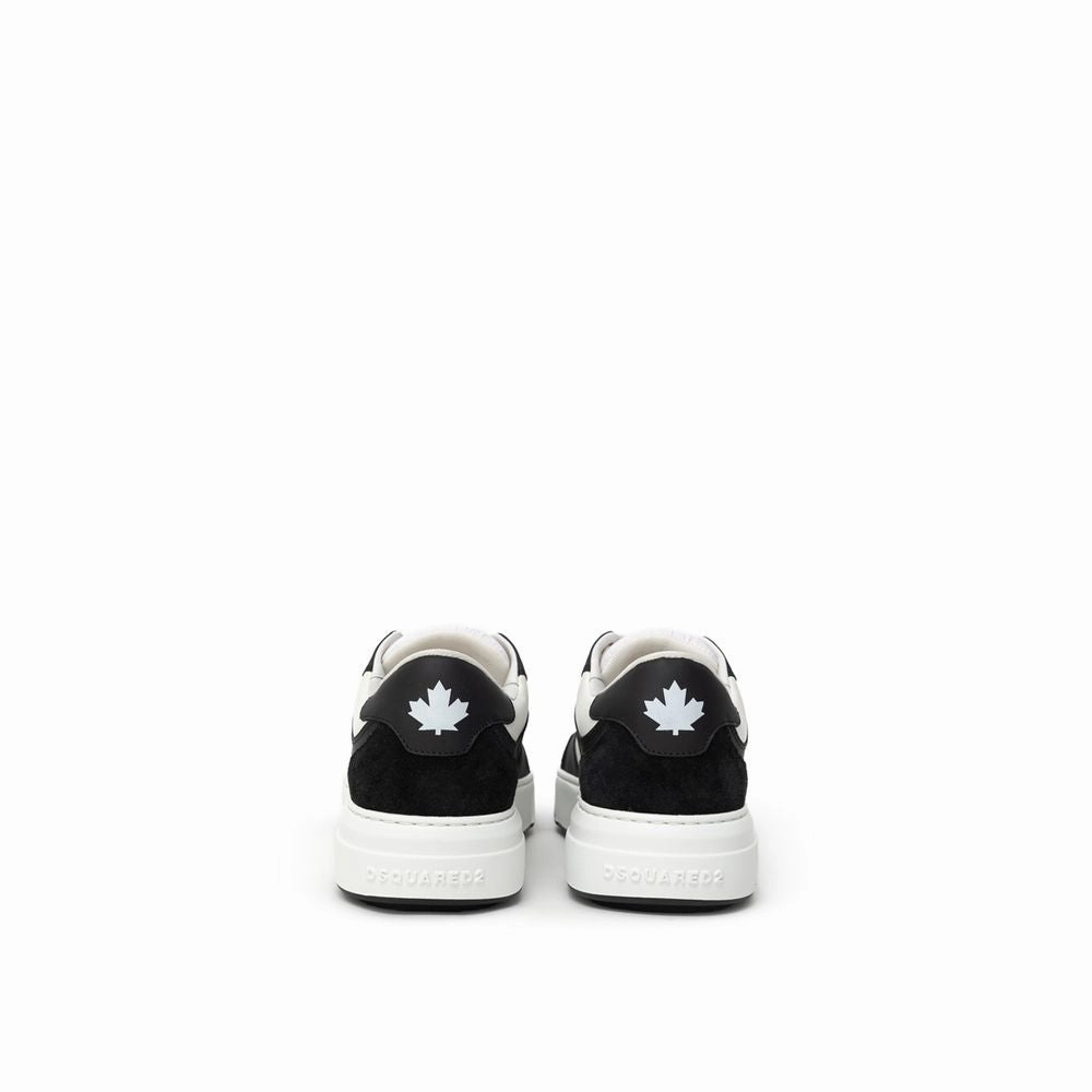 Dsquared Black And White Leather Athletic Sneakers Sneakers Oc