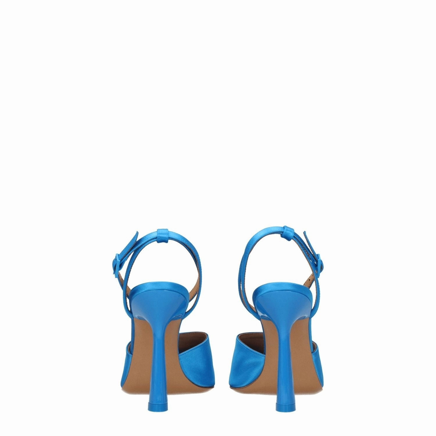 Off-White Blue Satin Stiletto Heel Sandals Best Orthotic Sandals