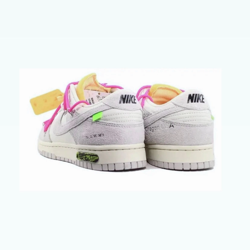 Comfiest Asics Shoes Off-White x Nike Dunk Low "Lot 17 of 50" Sail Neutral Grey Hyper Pink
