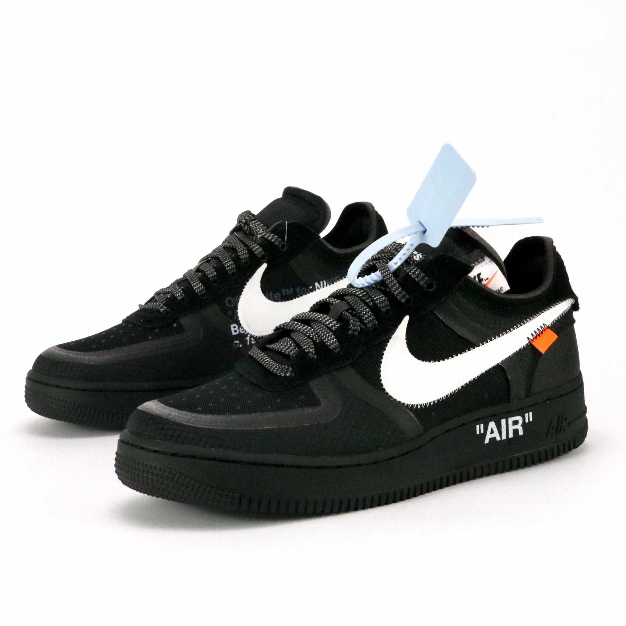 Asics Vegan Running Shoes OFF-WHITE x Nike The Ten: Air Force 1 Low Black White Cone Black