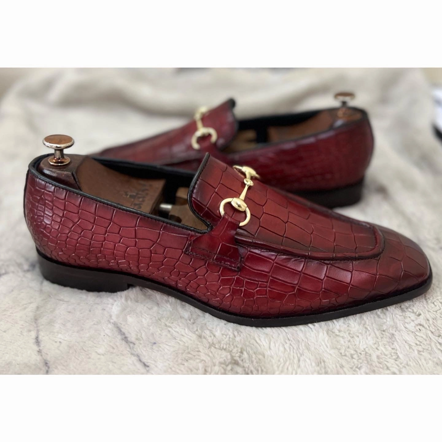 Gabbana Loafers Horsebit Loafers Croco Burgundy
