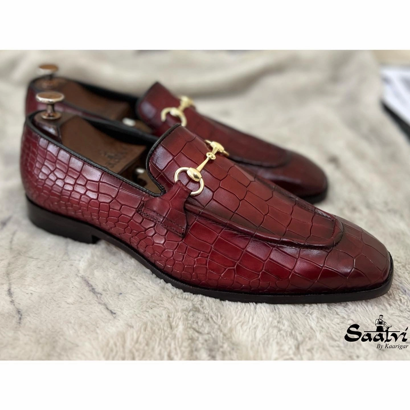 Horsebit Loafers Croco Burgundy Best Driver Loafers