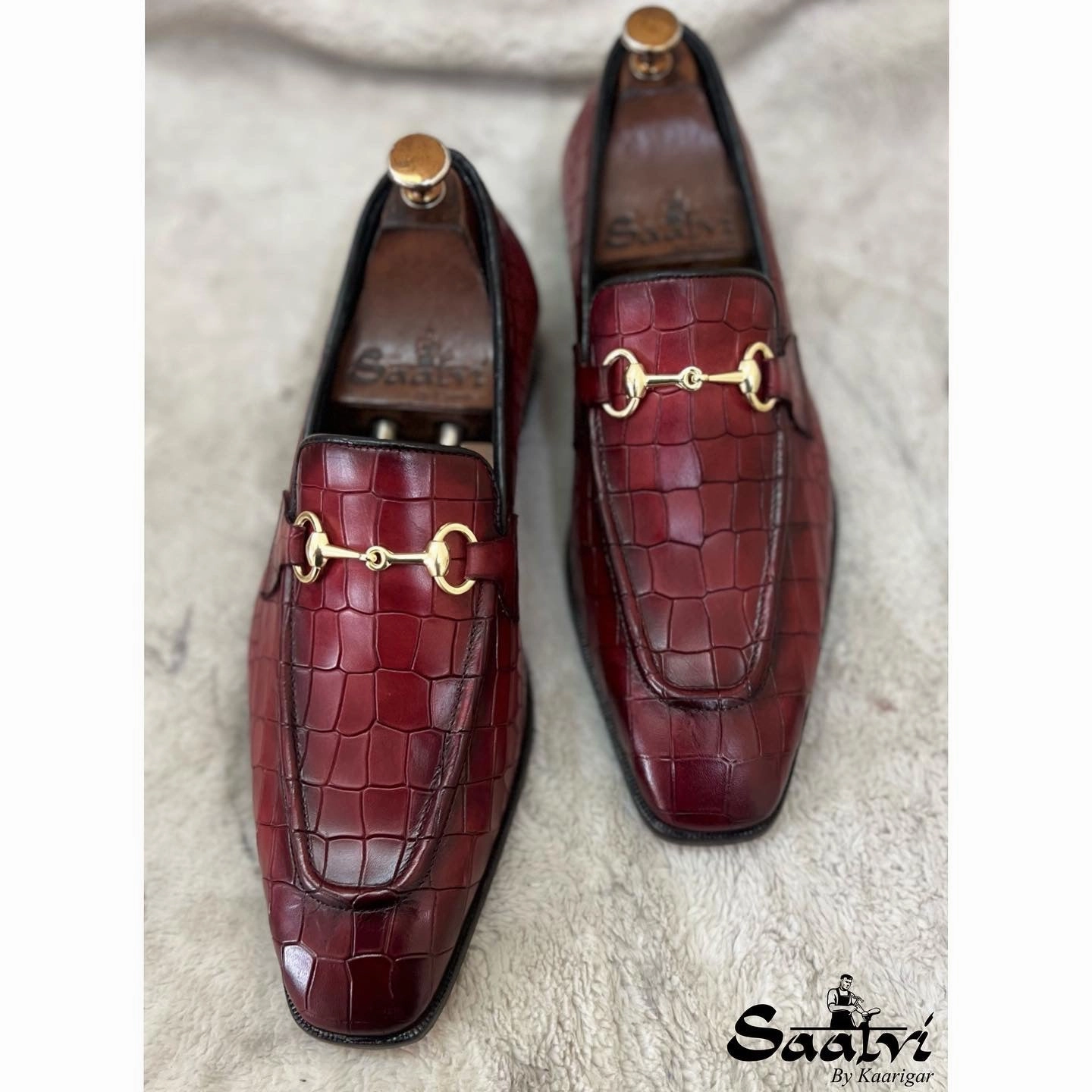 Horsebit Loafers Croco Burgundy Johnson And Murphy Loafers